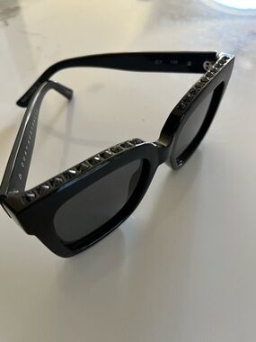 Quay Australia Black Jeweled Square Sunglasses